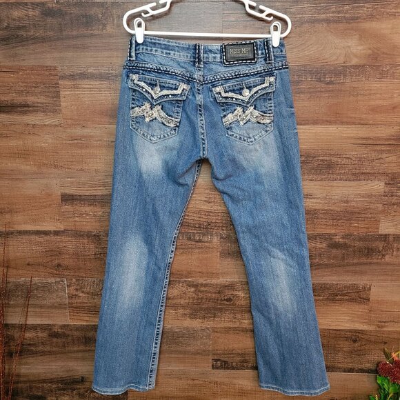 Miss Me Jeans Size 29 Easy Bootcut Button Flap Low Rise JE1053EX Western - Picture 1 of 12